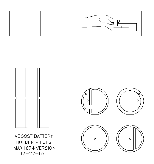 Battery holder pieces layout