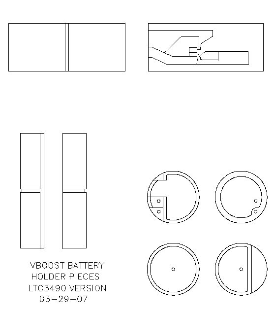 Battery holder pieces layout