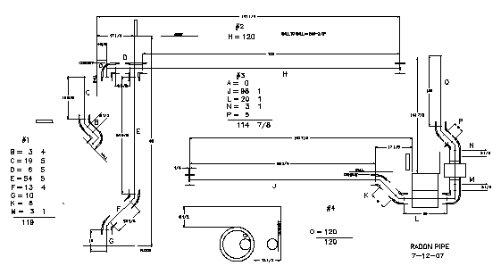 Radon piping diagram