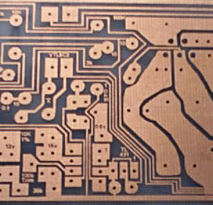 PCB after etching and drilling