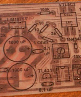 PCB component-side with artwork applied